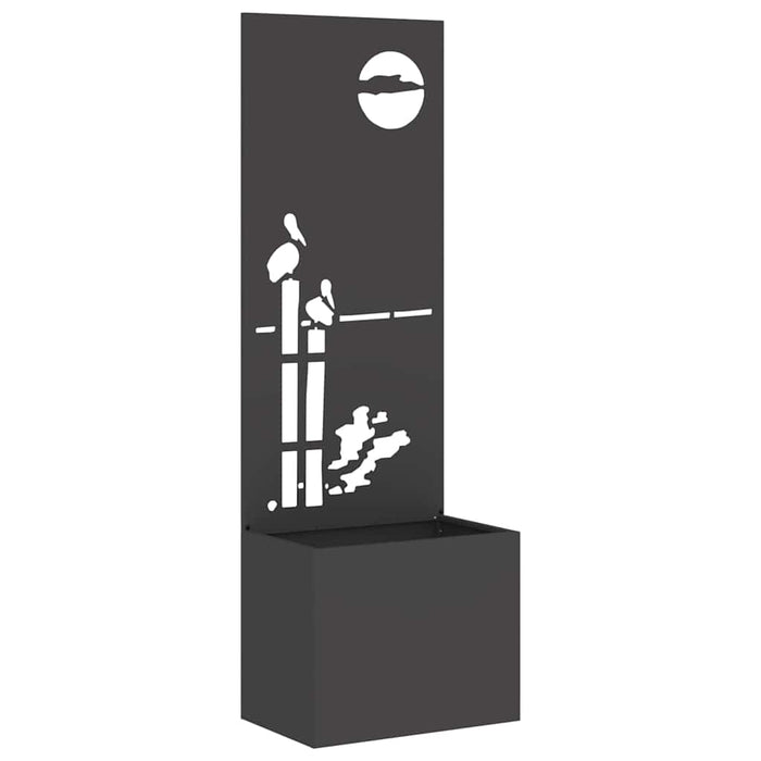 vidaXL Vaso da Giardino con Pannello Decorativo Nero 50 x 140 cm