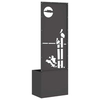 vidaXL Vaso da Giardino con Pannello Decorativo Nero 50 x 140 cm