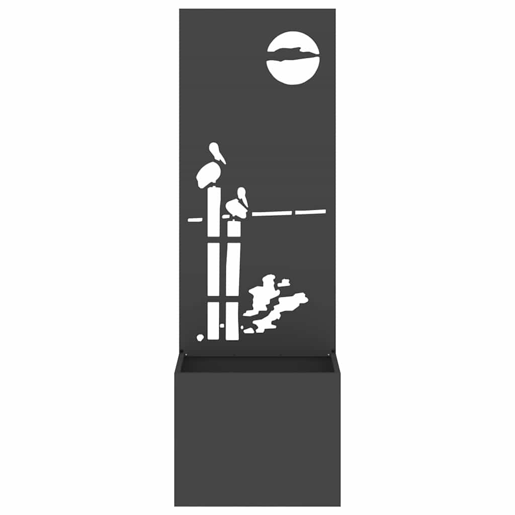 vidaXL Vaso da Giardino con Pannello Decorativo Nero 50 x 140 cm