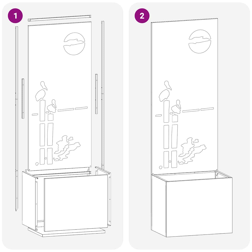 vidaXL Vaso da Giardino con Pannello Decorativo Bianco 50 x 140 cm