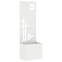 vidaXL Vaso da Giardino con Pannello Decorativo Bianco 50 x 140 cm