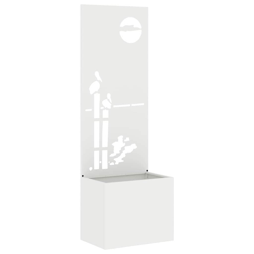 Vaso da Giardino con Pannello Decorativo Bianco 50 x 140 cm 876470