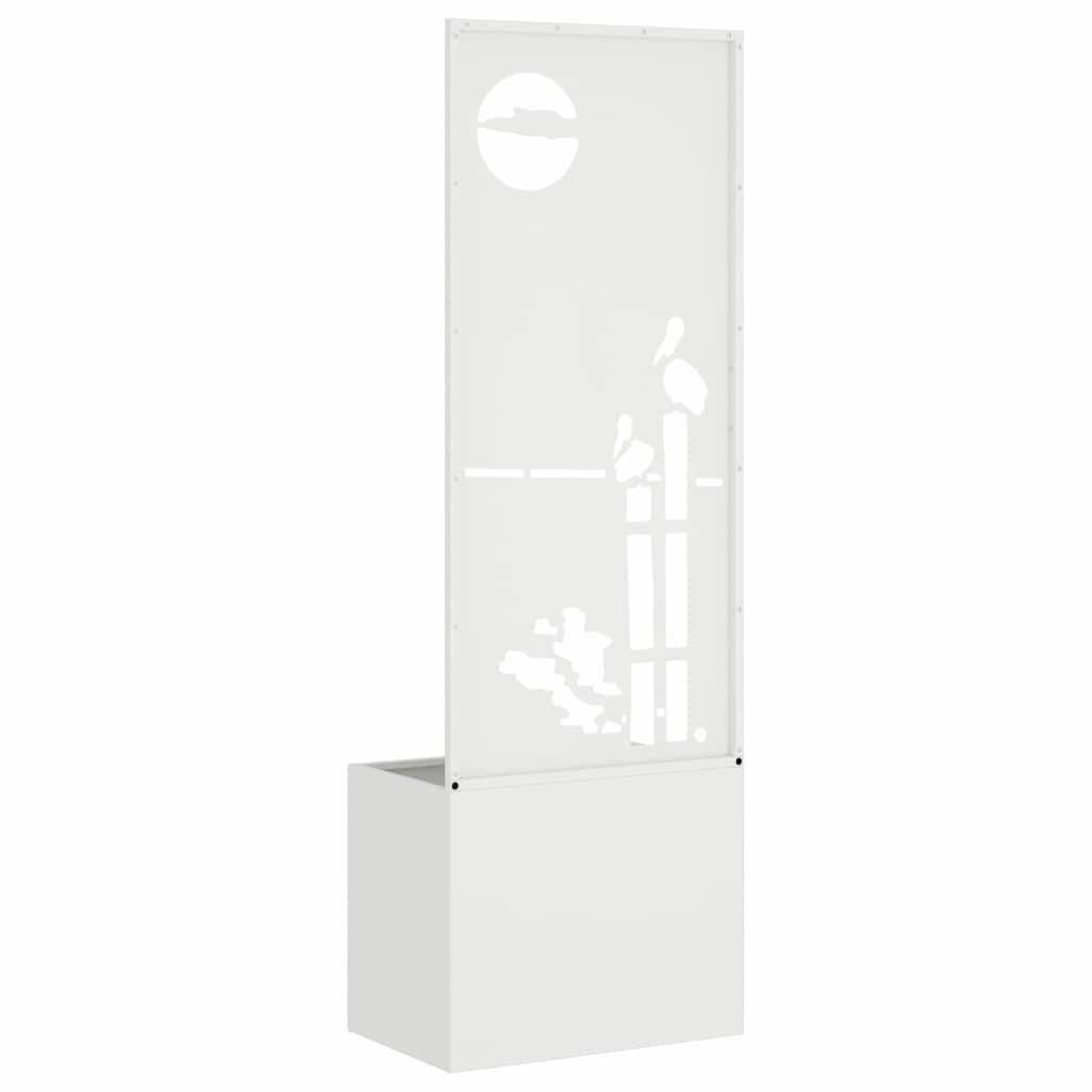 vidaXL Vaso da Giardino con Pannello Decorativo Bianco 50 x 140 cm