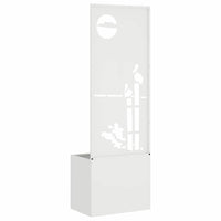 vidaXL Vaso da Giardino con Pannello Decorativo Bianco 50 x 140 cm
