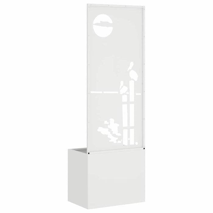 vidaXL Vaso da Giardino con Pannello Decorativo Bianco 50 x 140 cm