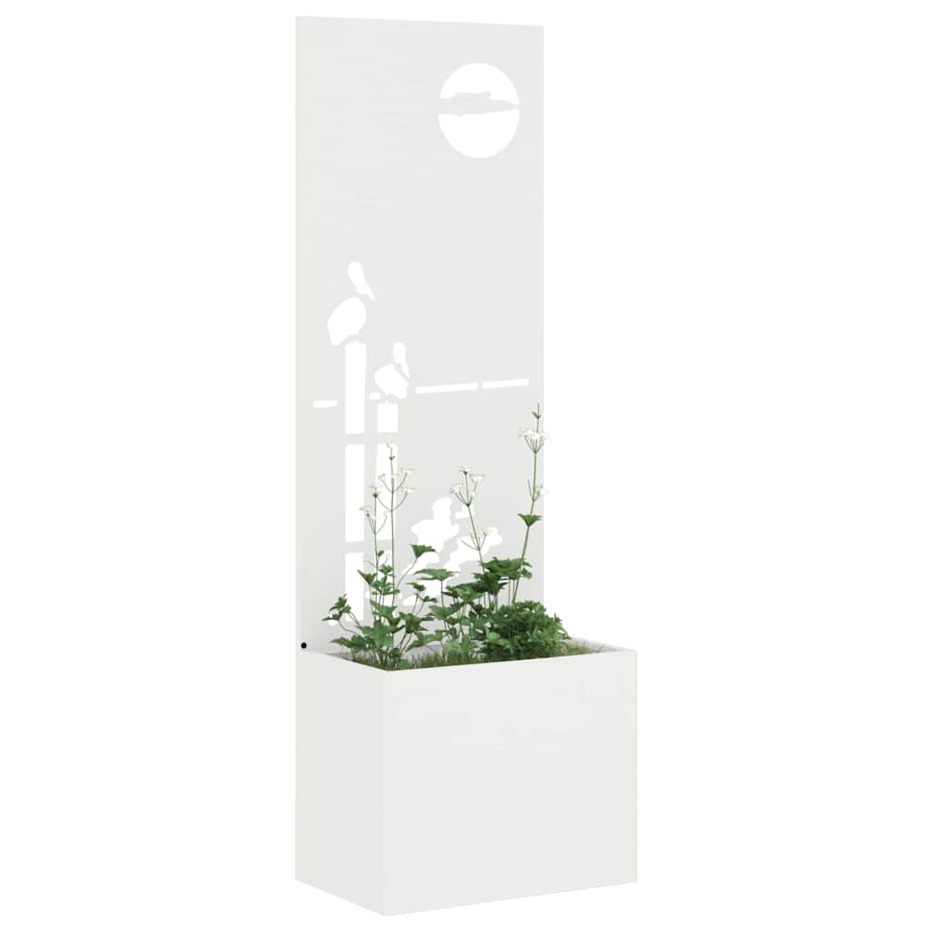 vidaXL Vaso da Giardino con Pannello Decorativo Bianco 50 x 140 cm