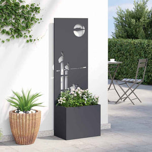 Vaso da Giardino con Pannello Decorativo Antracite 50 x 140 cm 876471