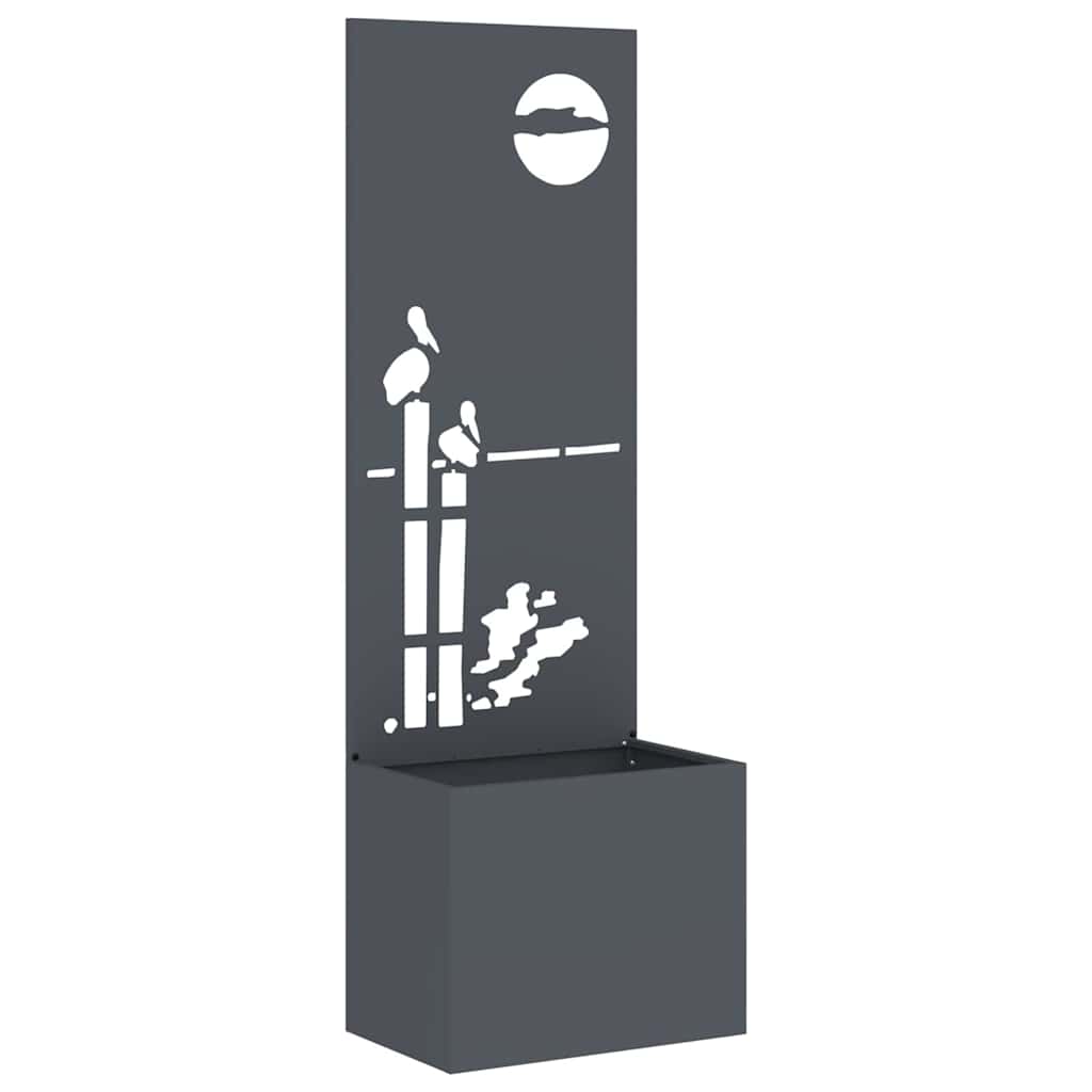 vidaXL Vaso da Giardino con Pannello Decorativo Antracite 50 x 140 cm