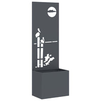 Vaso da Giardino con Pannello Decorativo Antracite 50 x 140 cm 876471