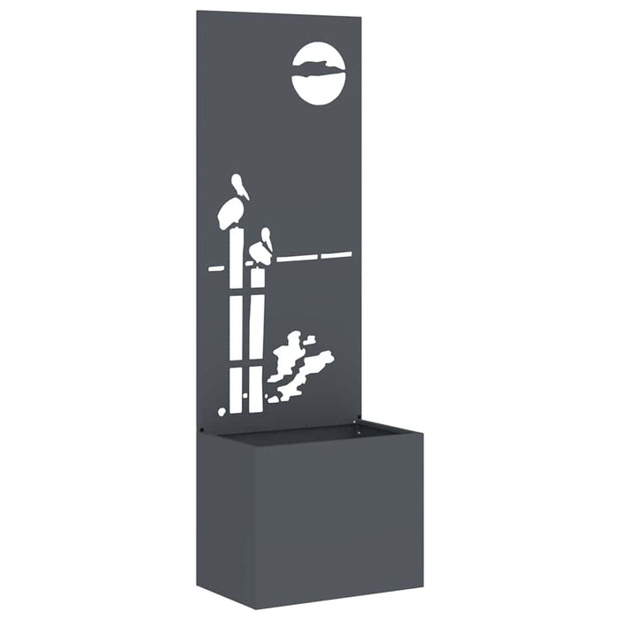 Vaso da Giardino con Pannello Decorativo Antracite 50 x 140 cm 876471