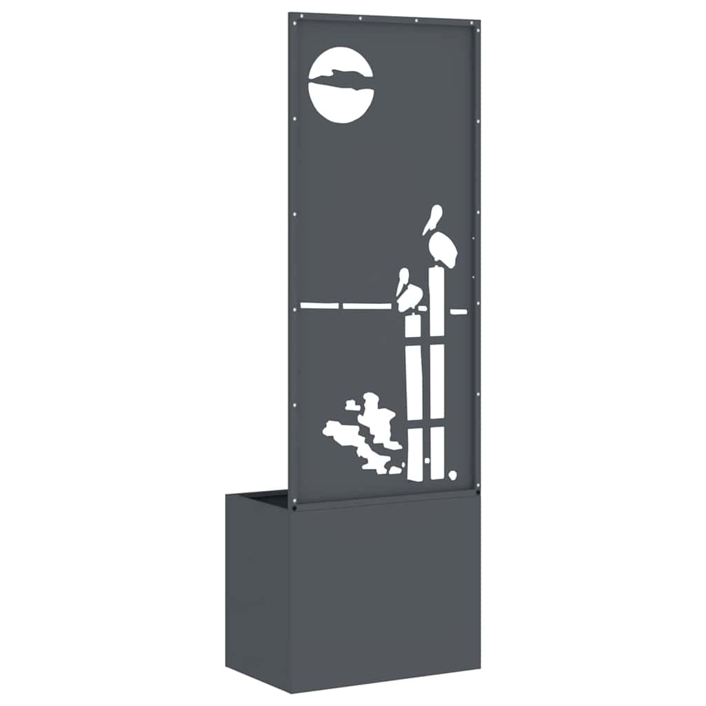 vidaXL Vaso da Giardino con Pannello Decorativo Antracite 50 x 140 cm