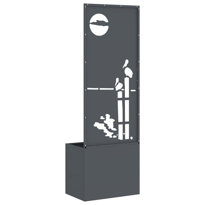 Vaso da Giardino con Pannello Decorativo Antracite 50 x 140 cm 876471