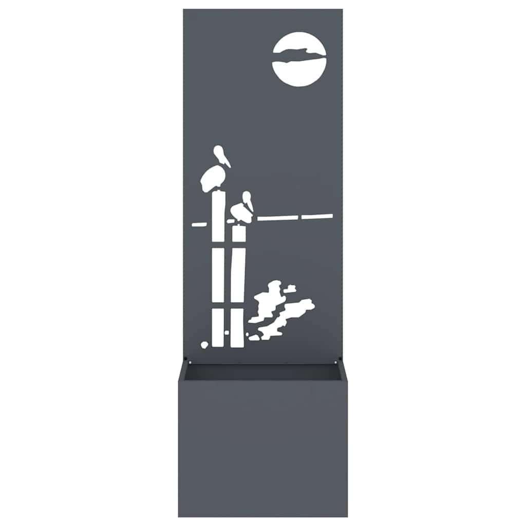 vidaXL Vaso da Giardino con Pannello Decorativo Antracite 50 x 140 cm