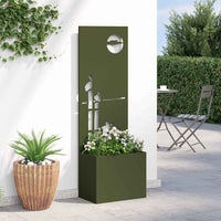 vidaXL Vaso da Giardino con Pannello Decorativo Oliver verde