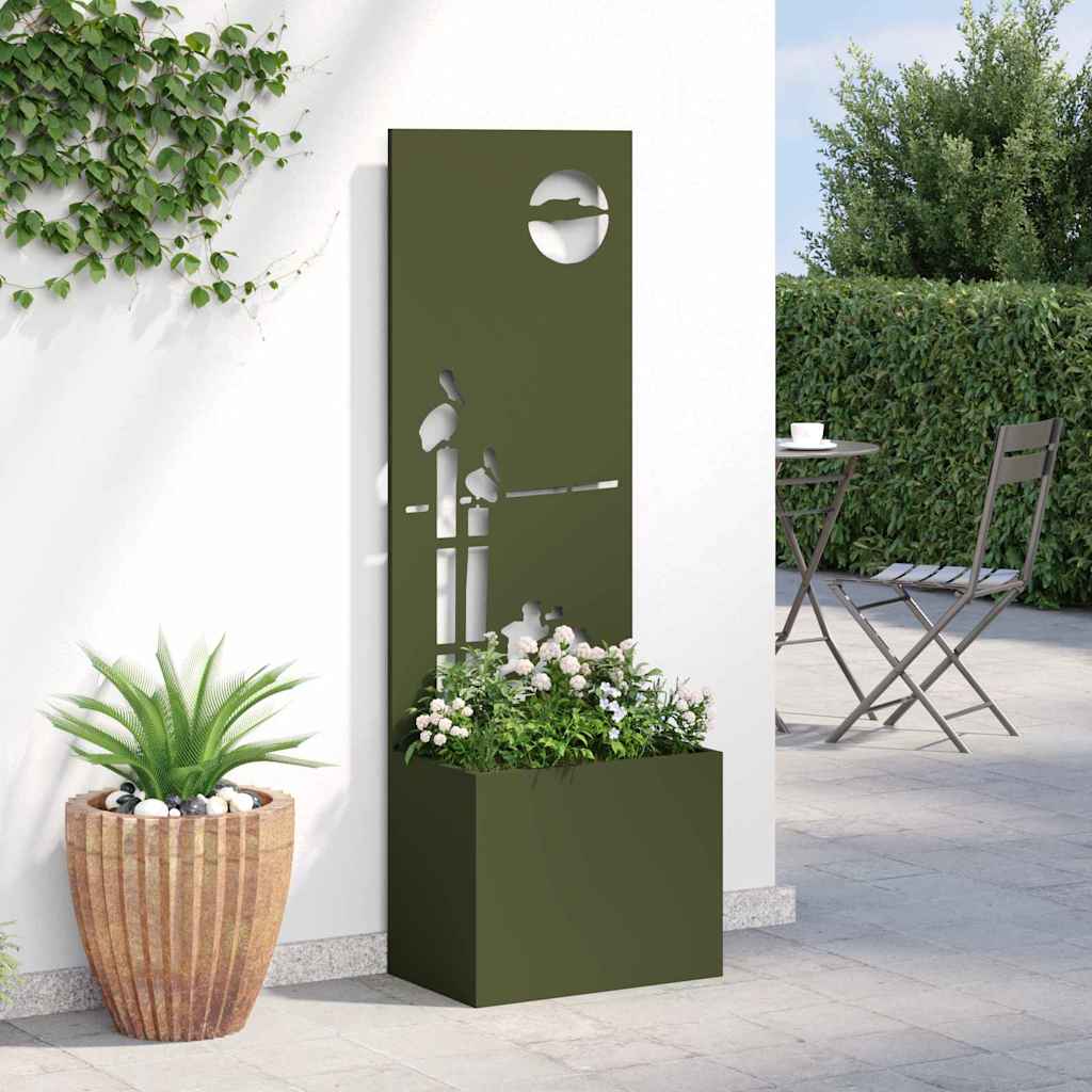 Vaso da Giardino con Pannello Decorativo Oliver verde 876472