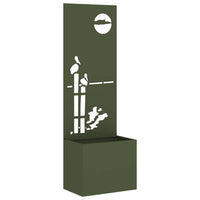 vidaXL Vaso da Giardino con Pannello Decorativo Oliver verde