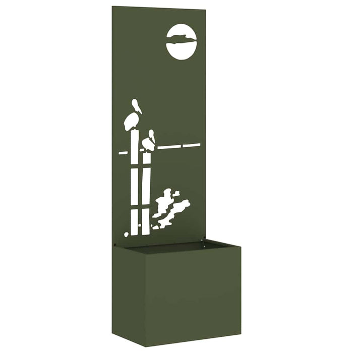 vidaXL Vaso da Giardino con Pannello Decorativo Oliver verde