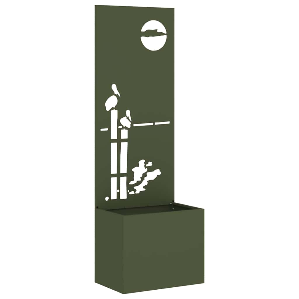 Vaso da Giardino con Pannello Decorativo Oliver verde 876472