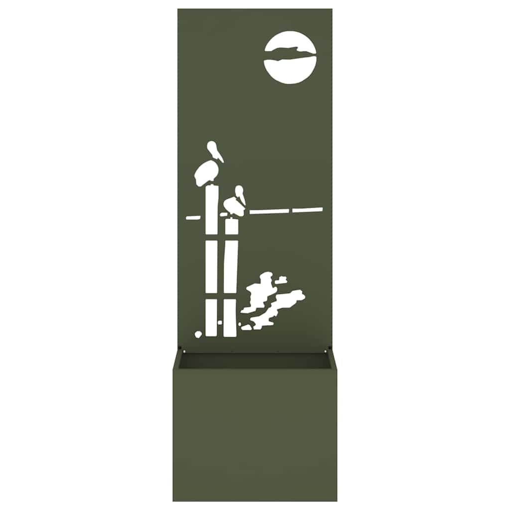 vidaXL Vaso da Giardino con Pannello Decorativo Oliver verde