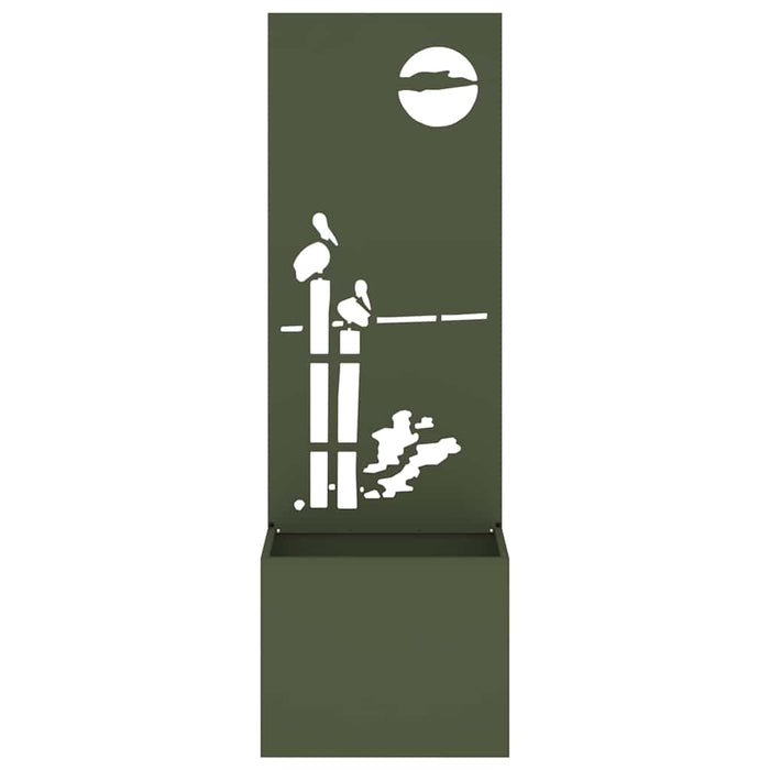 vidaXL Vaso da Giardino con Pannello Decorativo Oliver verde