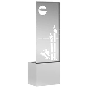 vidaXL Vaso da Giardino con Pannello Decorativo Argento 50 x 140 cm