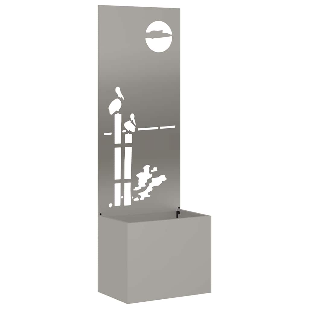 Vaso da Giardino con Pannello Decorativo Ruggine 50 x 140 cm 876475