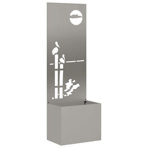 vidaXL Vaso da Giardino con Pannello Decorativo Ruggine 50 x 140 cm