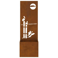 Vaso da Giardino con Pannello Decorativo Ruggine 50 x 140 cm 876475