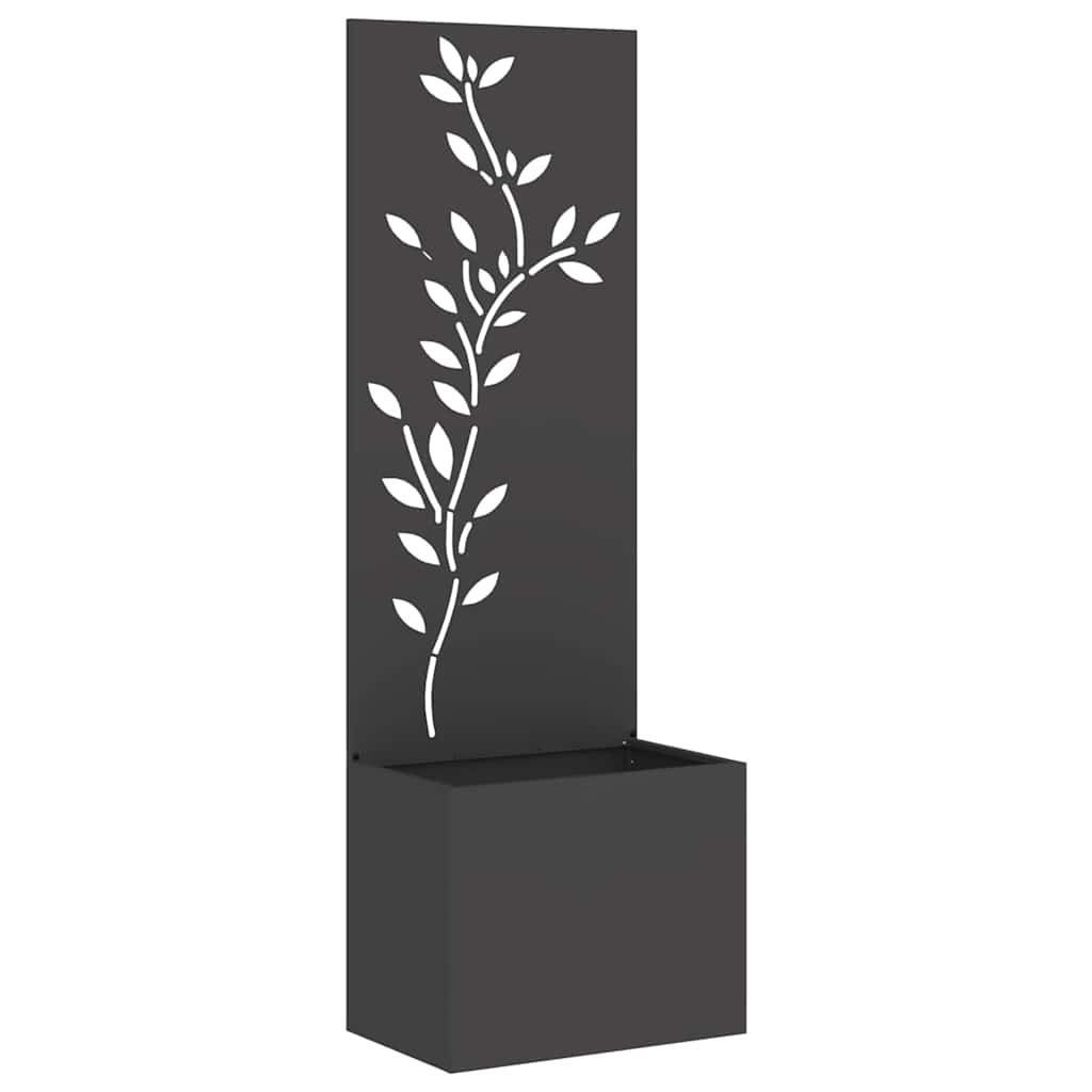 vidaXL Vaso da Giardino con Pannello Decorativo Nero 50 x 140 cm