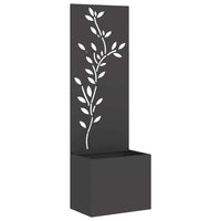 vidaXL Vaso da Giardino con Pannello Decorativo Nero 50 x 140 cm