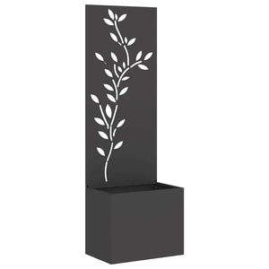vidaXL Vaso da Giardino con Pannello Decorativo Nero 50 x 140 cm