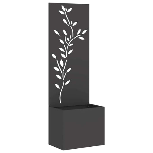vidaXL Vaso da Giardino con Pannello Decorativo Nero 50 x 140 cm