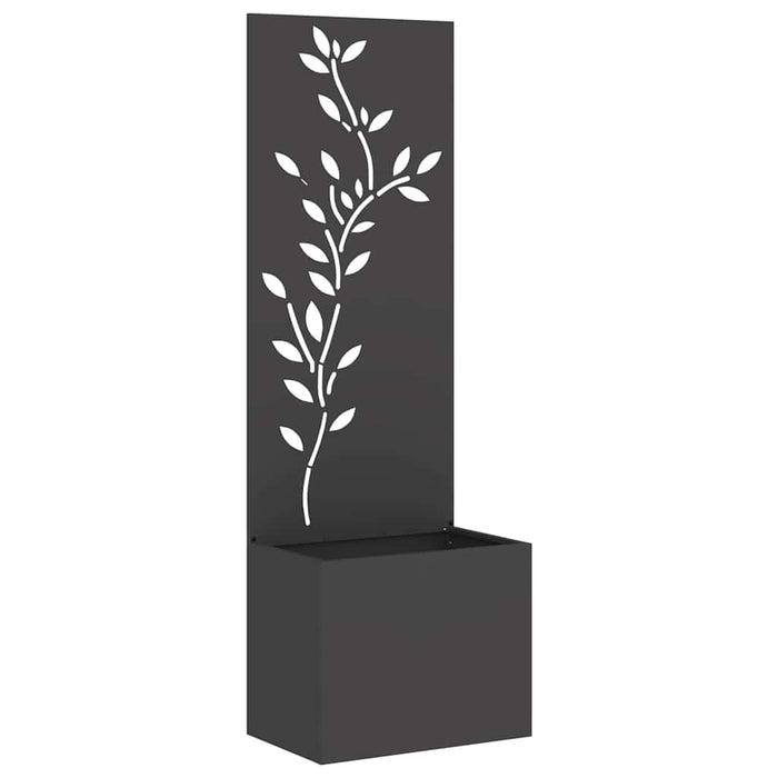 vidaXL Vaso da Giardino con Pannello Decorativo Nero 50 x 140 cm
