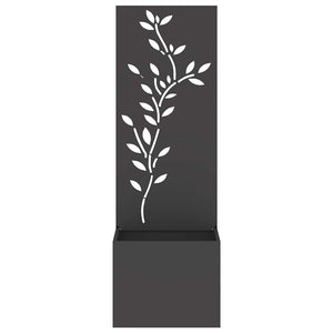 vidaXL Vaso da Giardino con Pannello Decorativo Nero 50 x 140 cm