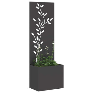 vidaXL Vaso da Giardino con Pannello Decorativo Nero 50 x 140 cm