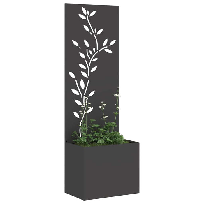 vidaXL Vaso da Giardino con Pannello Decorativo Nero 50 x 140 cm
