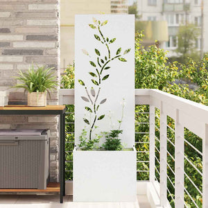 vidaXL Vaso da Giardino con Pannello Decorativo Bianco 50 x 140 cm