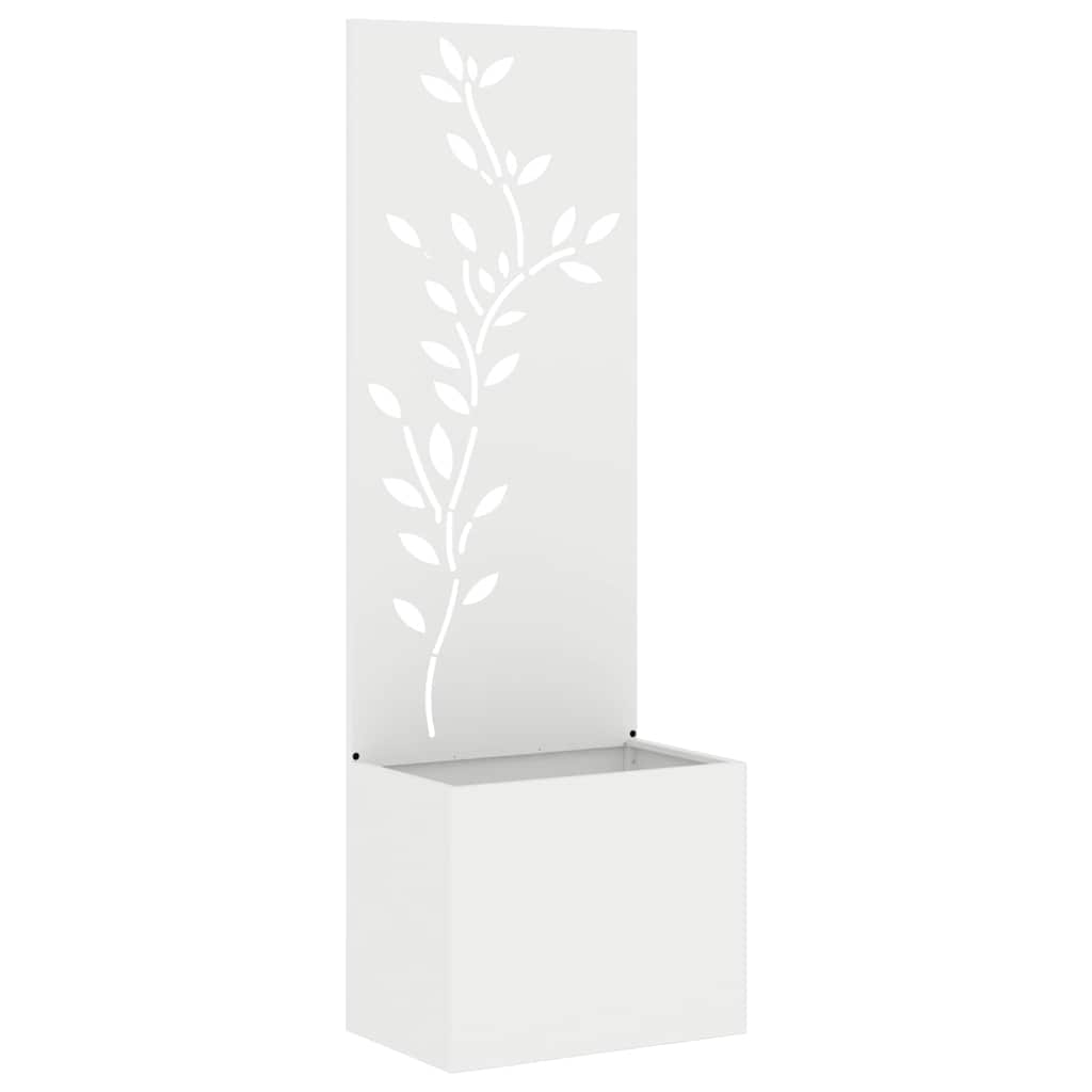 vidaXL Vaso da Giardino con Pannello Decorativo Bianco 50 x 140 cm