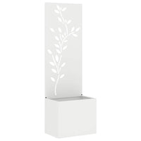 vidaXL Vaso da Giardino con Pannello Decorativo Bianco 50 x 140 cm
