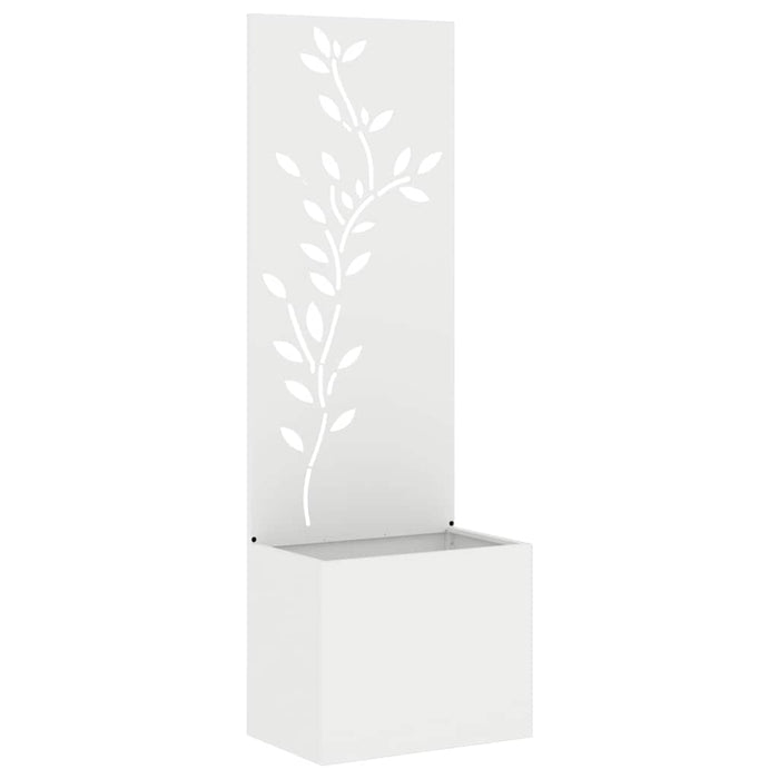 vidaXL Vaso da Giardino con Pannello Decorativo Bianco 50 x 140 cm