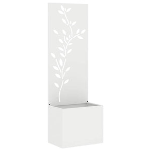 Vaso da Giardino con Pannello Decorativo Bianco 50 x 140 cm 876477