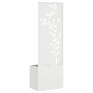 vidaXL Vaso da Giardino con Pannello Decorativo Bianco 50 x 140 cm