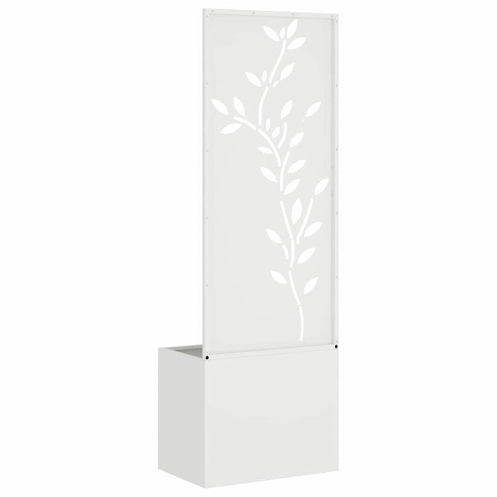 Vaso da Giardino con Pannello Decorativo Bianco 50 x 140 cm 876477