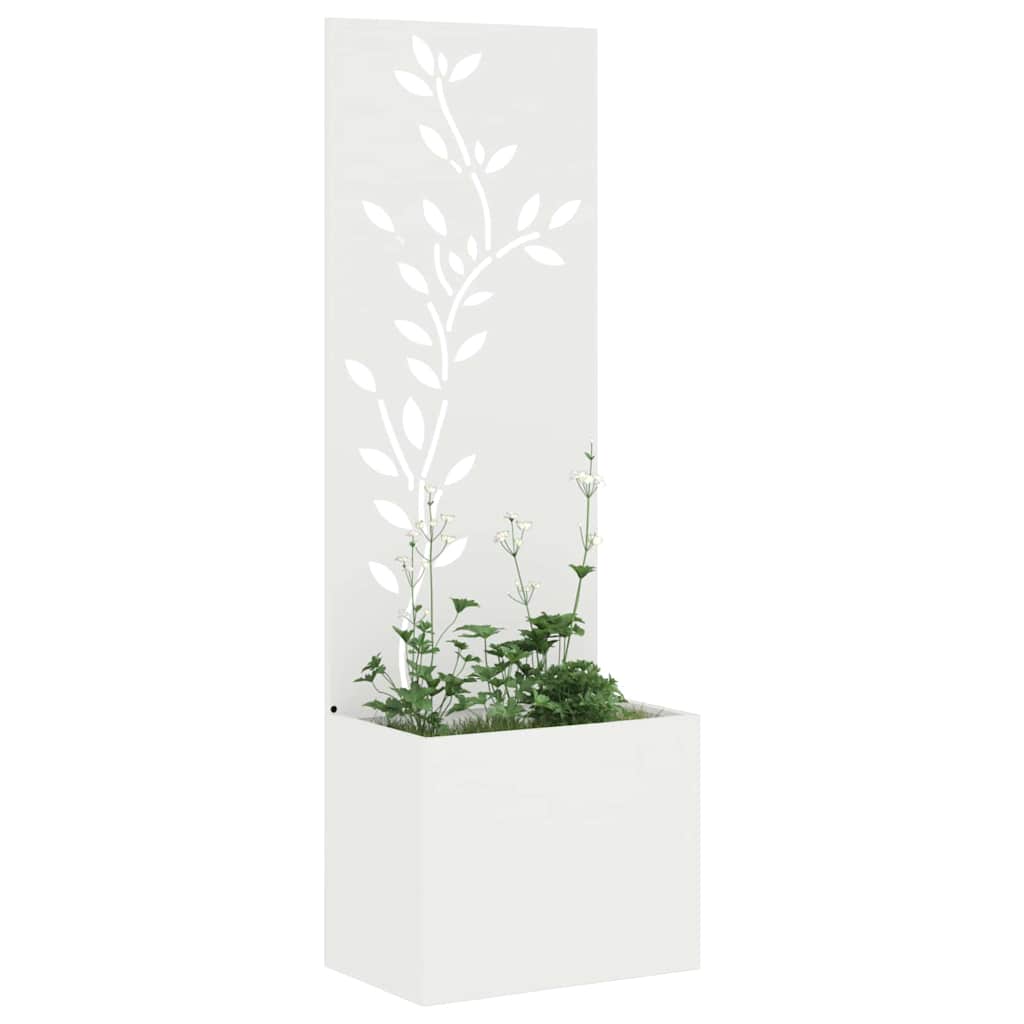 vidaXL Vaso da Giardino con Pannello Decorativo Bianco 50 x 140 cm