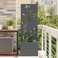 vidaXL Vaso da Giardino con Pannello Decorativo Antracite 50 x 140 cm