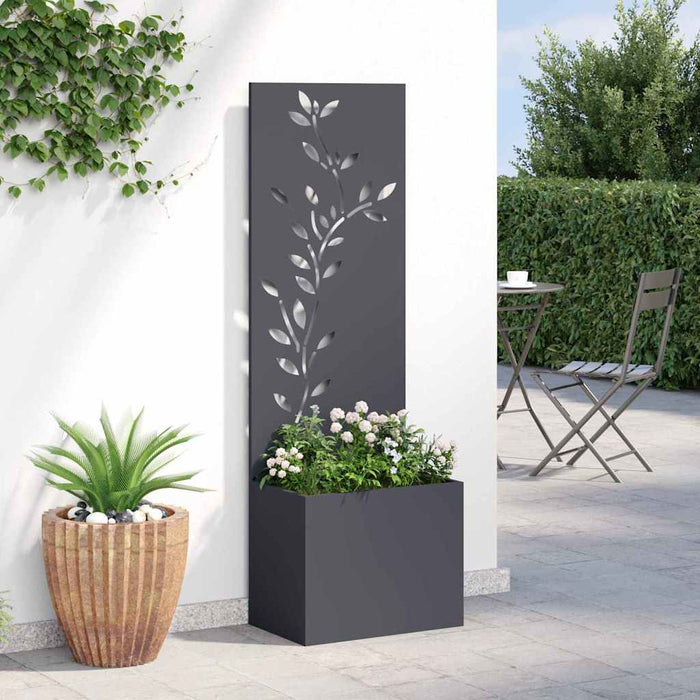 vidaXL Vaso da Giardino con Pannello Decorativo Antracite 50 x 140 cm