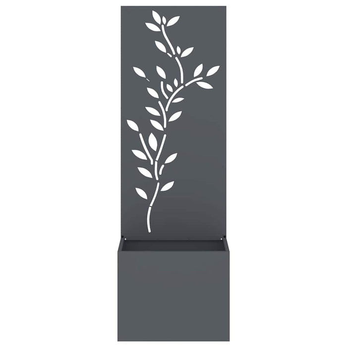 vidaXL Vaso da Giardino con Pannello Decorativo Antracite 50 x 140 cm