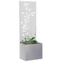 vidaXL Vaso da Giardino con Pannello Decorativo Argento 50 x 140 cm