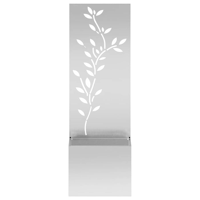 vidaXL Vaso da Giardino con Pannello Decorativo Argento 50 x 140 cm