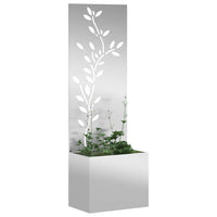vidaXL Vaso da Giardino con Pannello Decorativo Argento 50 x 140 cm